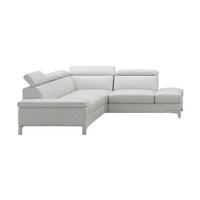 ECKSOFA Talisman Echtleder Weiß - Weiß, Leder/Metall (271/224cm)