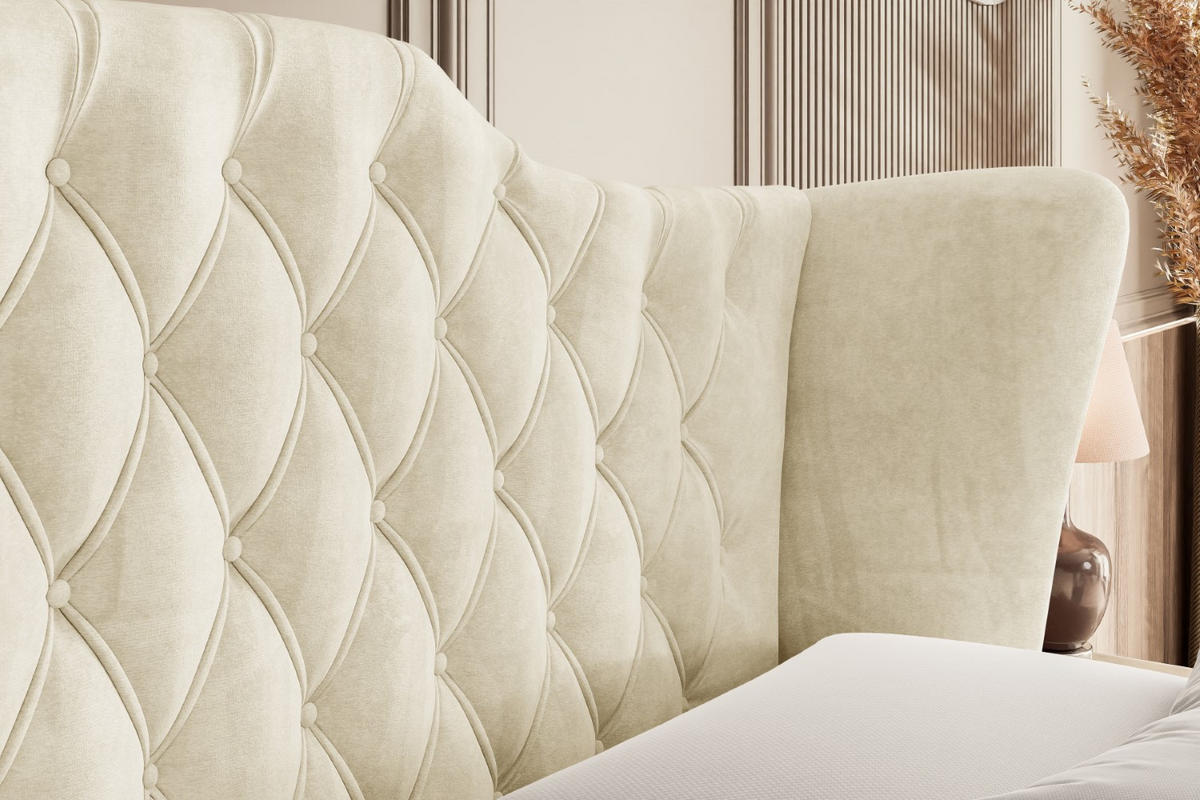 BOXSPRINGBETT VILA KING - 120x200 - H3/H4 - Beige - Beige, Holzwerkstoff (120/200cm) - ALTDECOR