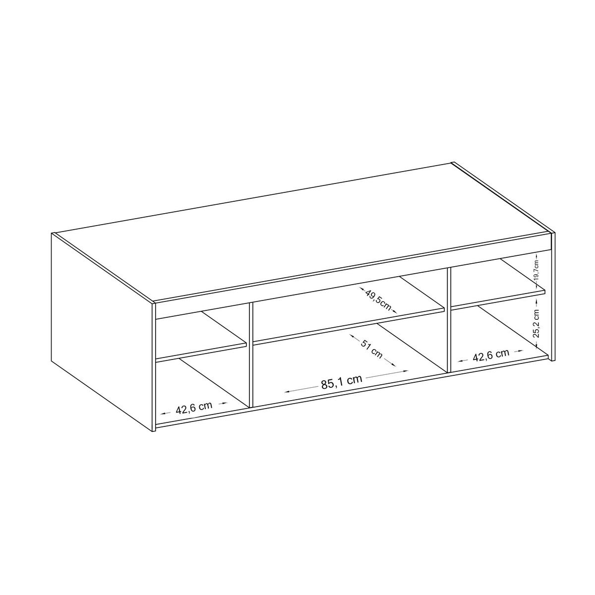 AUFSATZSCHRANK Storicos Eiche Lefkas 176,3/55,5/53 cm - 4T Modern - Braun, Holzwerkstoff/Kunststoff (176.3/55/53cm) - AX Living