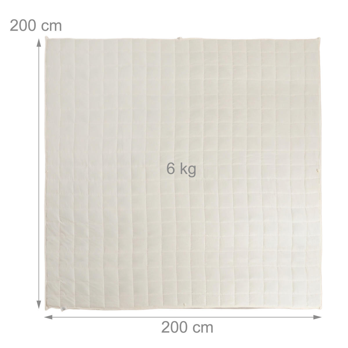 GEWICHTSDECKE Creme 6 kg - Creme, Glas/Textil (200/200cm) - Relaxdays
