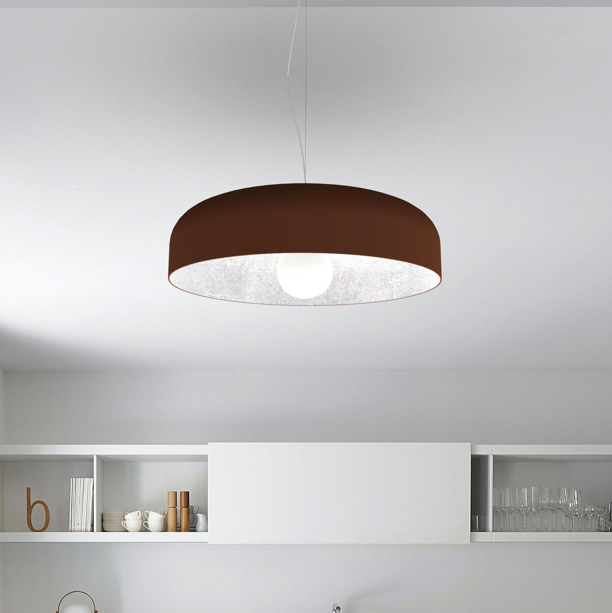 HÄNGELEUCHTE - Braun, Metall (50/50/14cm) - Lumicom