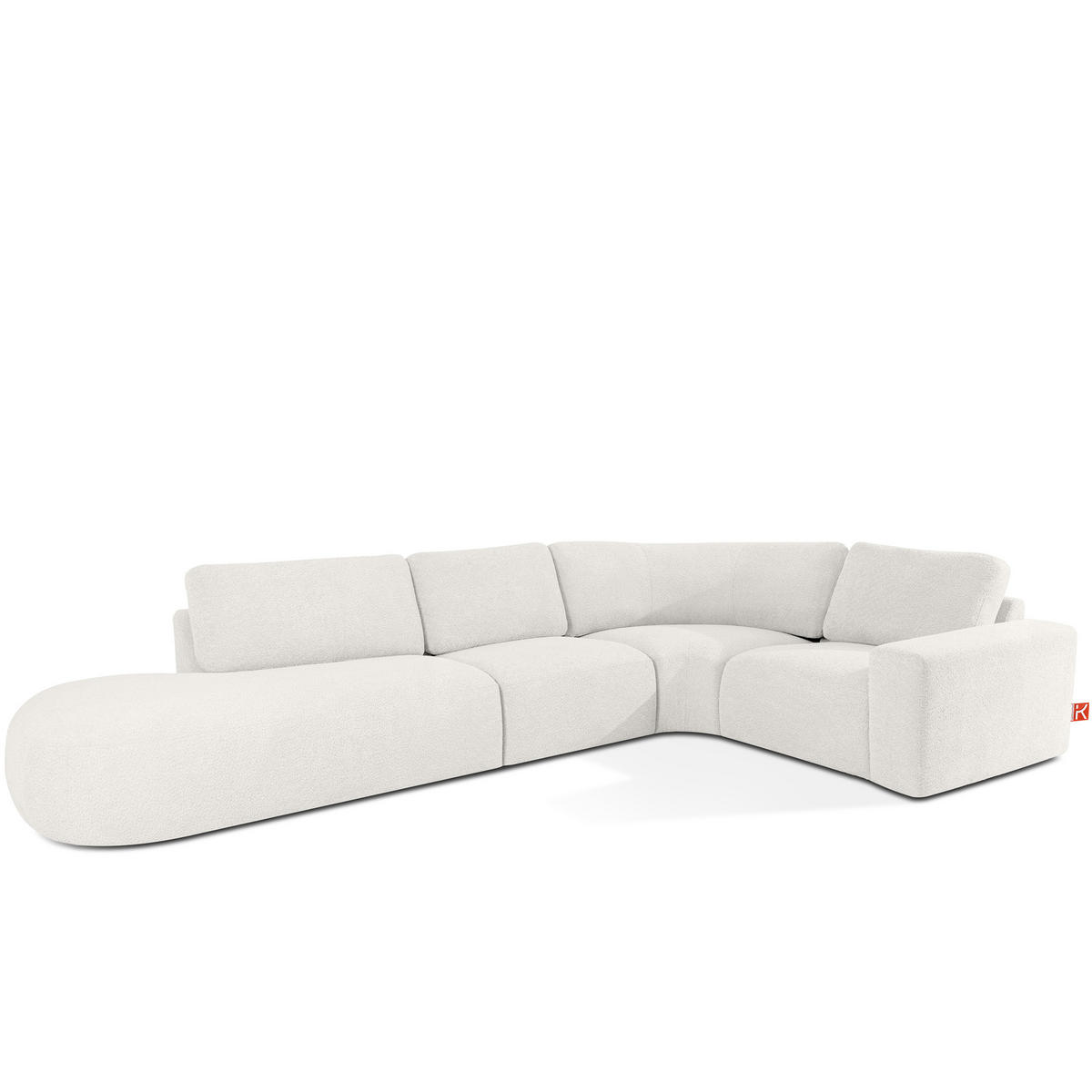 ECKSOFA LINKS ZUCCO, Ecru - Ecru, Holz/Holzwerkstoff (224/373cm) - KONSIMO®