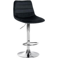 BARHOCKER Lexus Samt Chrom schwarz - Chromfarben/Schwarz, Textil/Metall (45/110/46cm) - TPFLiving