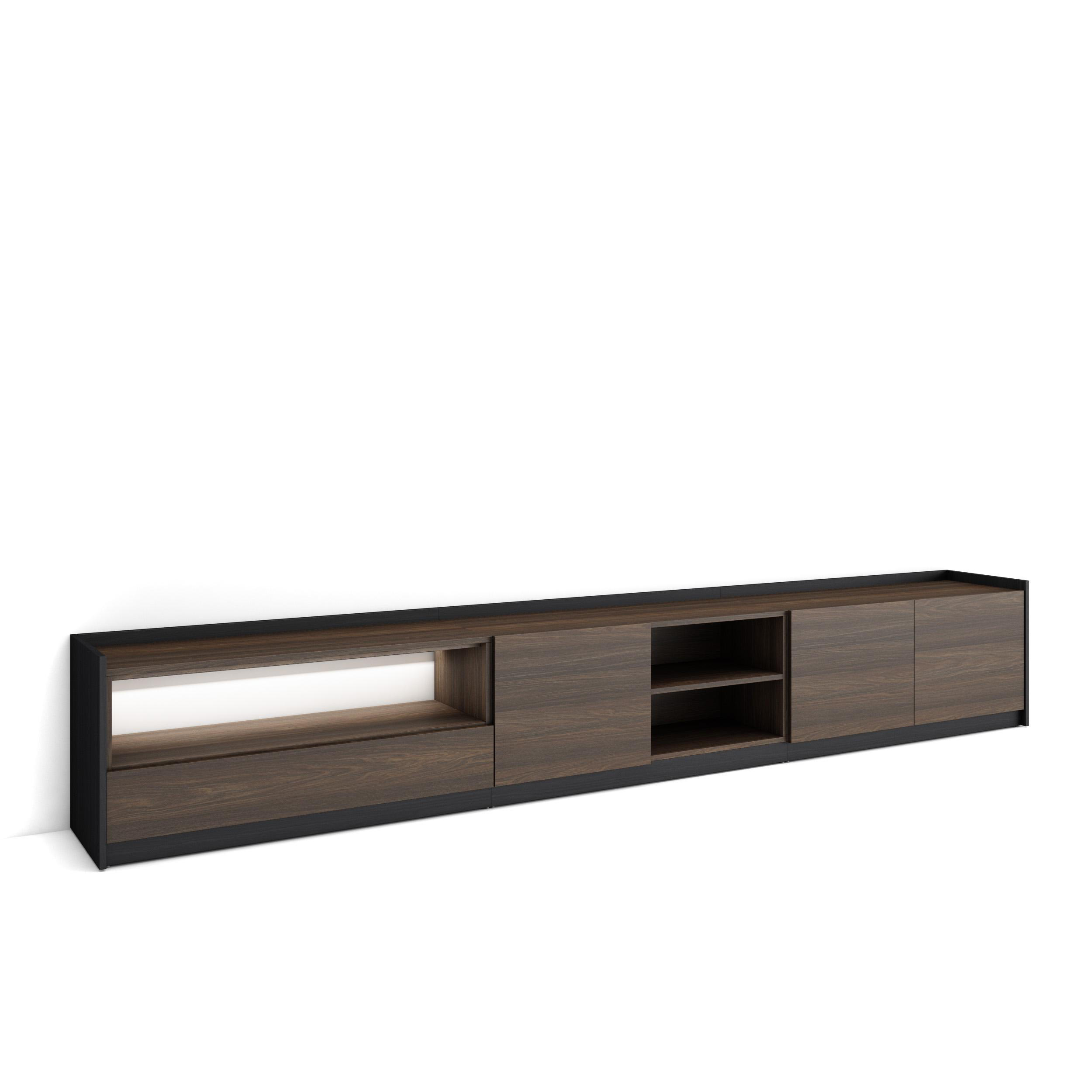 Skraut Home Lowboard, Dunkelbraun 310x50x37 cm