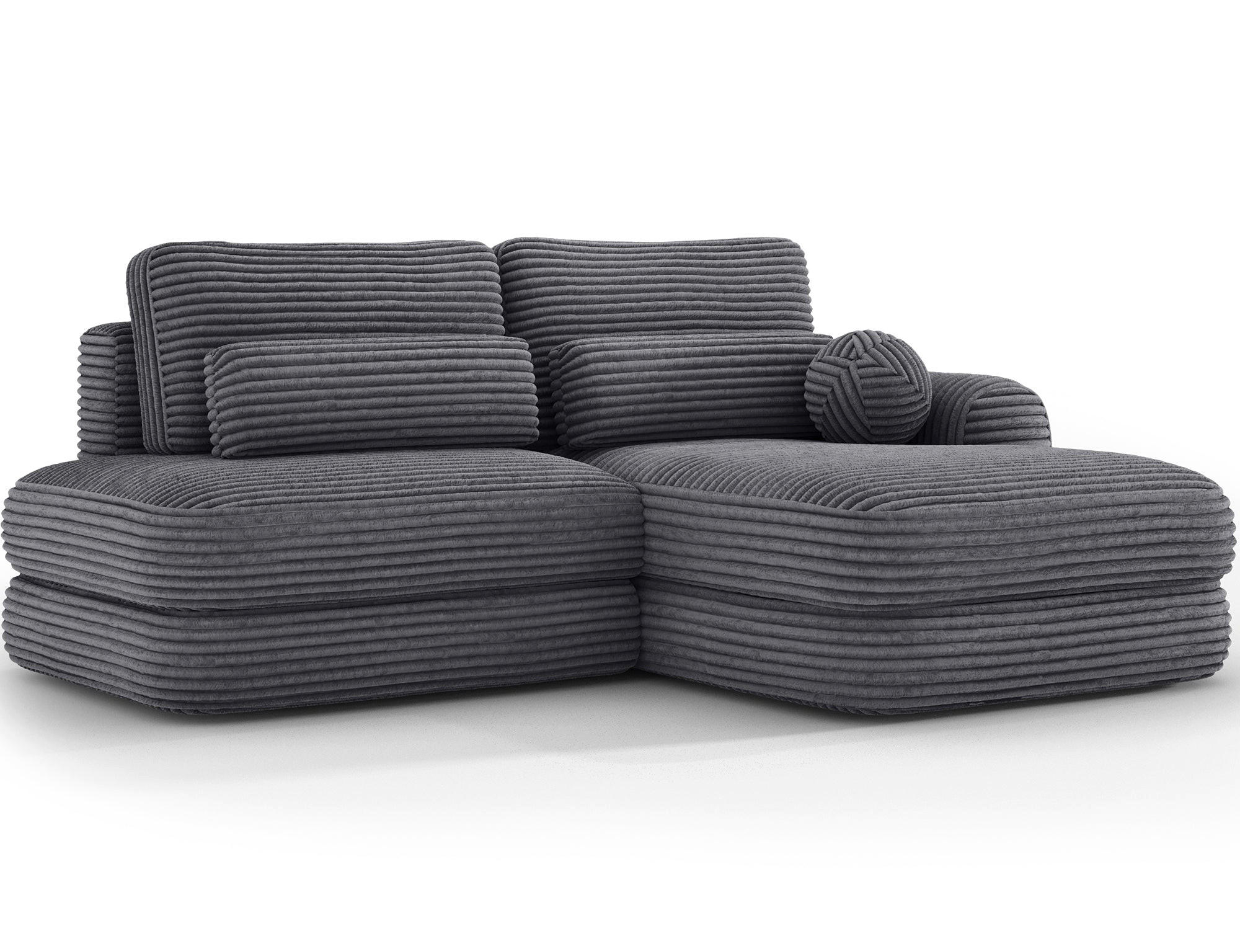 ECKSOFA RIPELI L-Form mit Schlaffunktion & Bettkasten – Modernes 3-Sitzer Sofa, Wellenfederung, 217 × 175 cm - Schwarz/Grau, Kunststoff (175/217cm) - Wohnideebilder