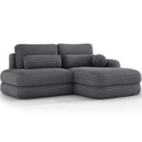 ECKSOFA RIPELI L-Form mit Schlaffunktion & Bettkasten – Modernes 3-Sitzer Sofa, Wellenfederung, 217 × 175 cm - Schwarz/Grau, Kunststoff (175/217cm) - Wohnideebilder