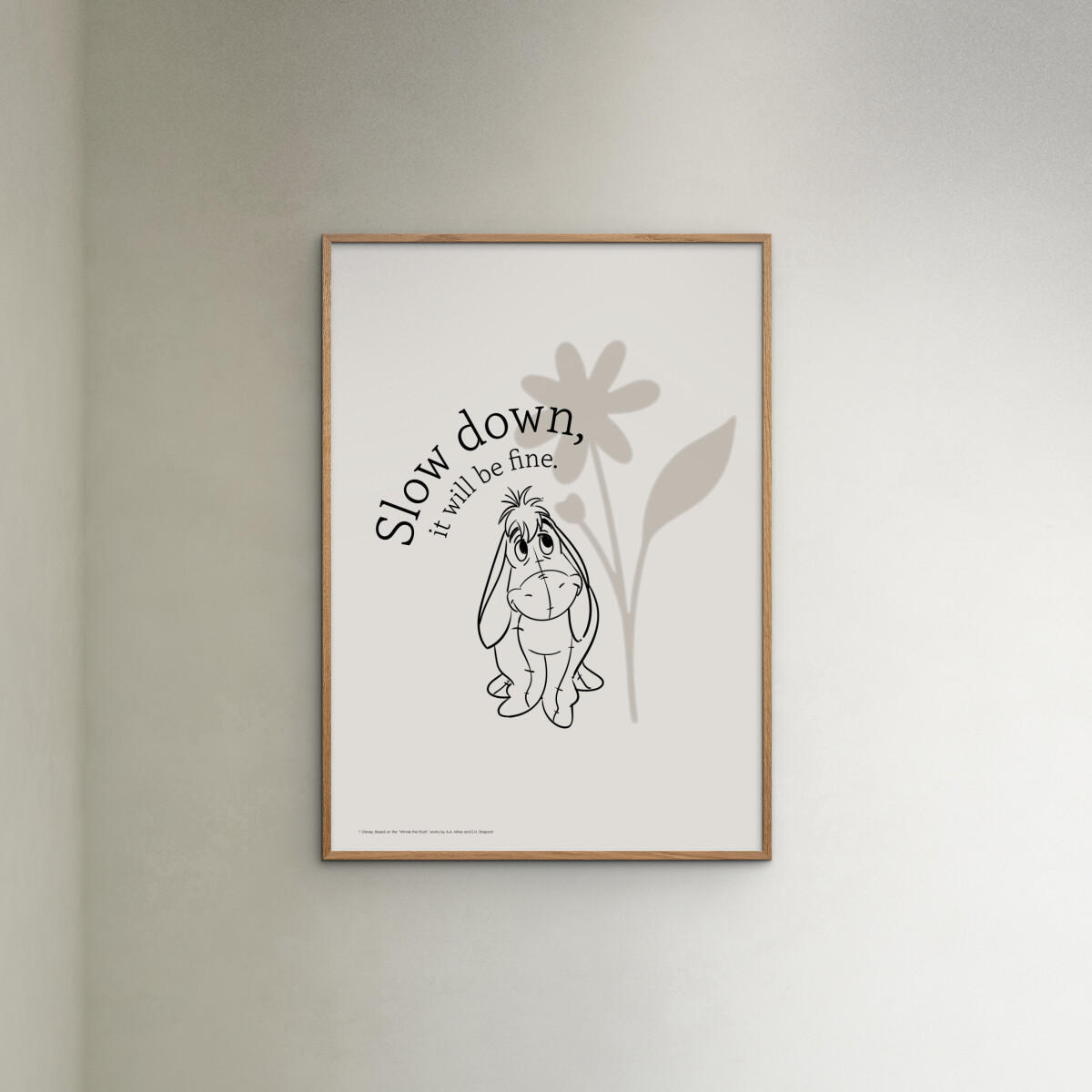 POSTER Disney's Eeyore Slow Down - Beige, Papier (70/100/0.1cm) - Poster&Frame