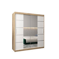 SCHWEBETÜRENSCHRANK 200/180/62 2-türig - Silberfarben/Weiß, Holz/Kunststoff (180/200/62cm) - Abiks Möbel