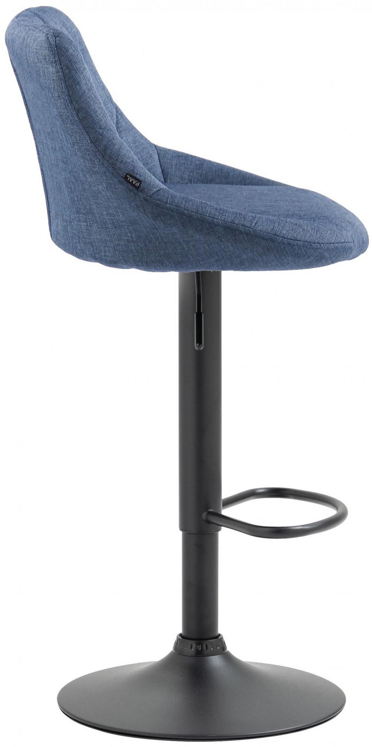 BARHOCKER Stoff blau - Blau/Schwarz, Textil/Metall (46/83/49cm) - CLP