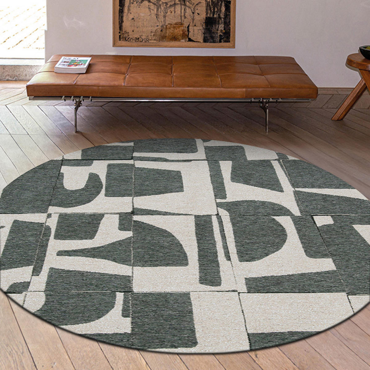 TEPPICH Sea Spray Craft Papercut 240/240 cm - Grün, Kunststoff/Textil (240/240cm) - Louis De Poortere