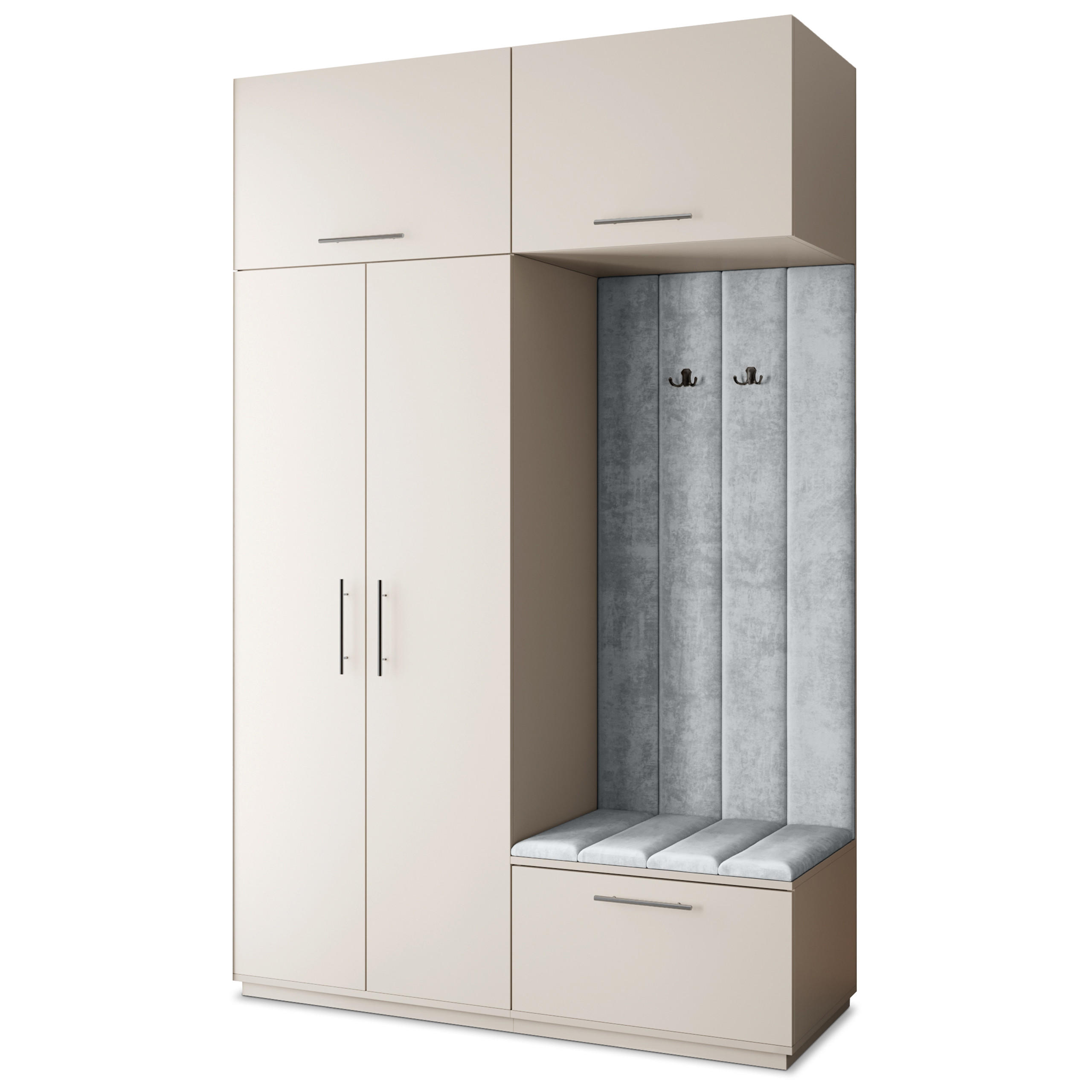 Masseno Garderobenschrank Kaschmir, Hellgrau 150x240x60 cm