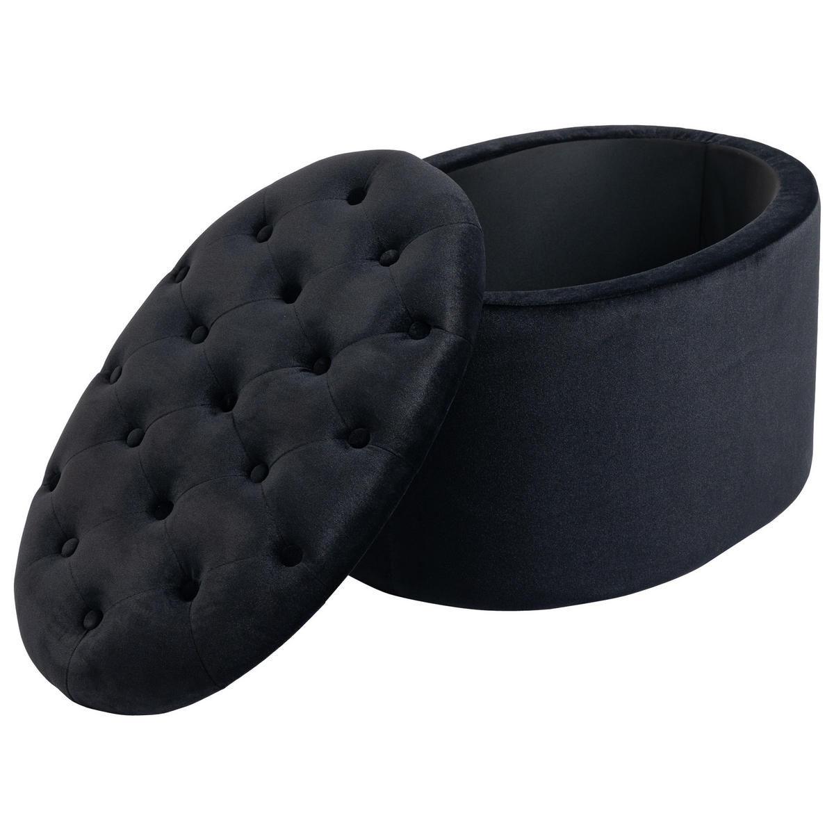 SITZBANK, Polsterbank, Ovale, Schwarz - Schwarz, Kunststoff (52/42/71cm) - HOMCOM