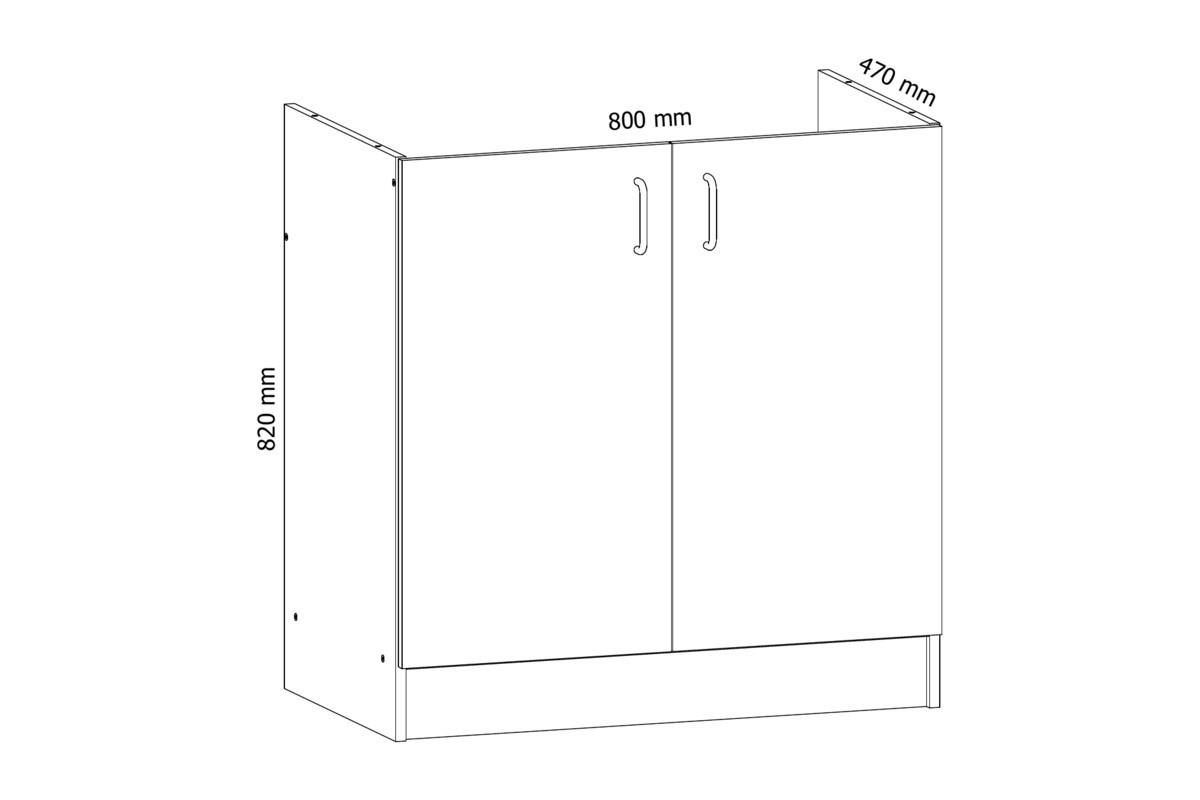 SPÜLENSCHRANK D80Z – Sycylia Weiß – Weiß / Creme - Creme/Weiß, Holzwerkstoff (80/82/47cm) - ROYAL24_MARKT