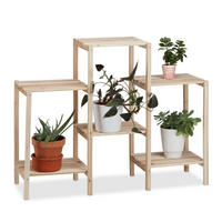 PFLANZENREGAL - Hellbraun, Holz (89/70/27cm) - Relaxdays