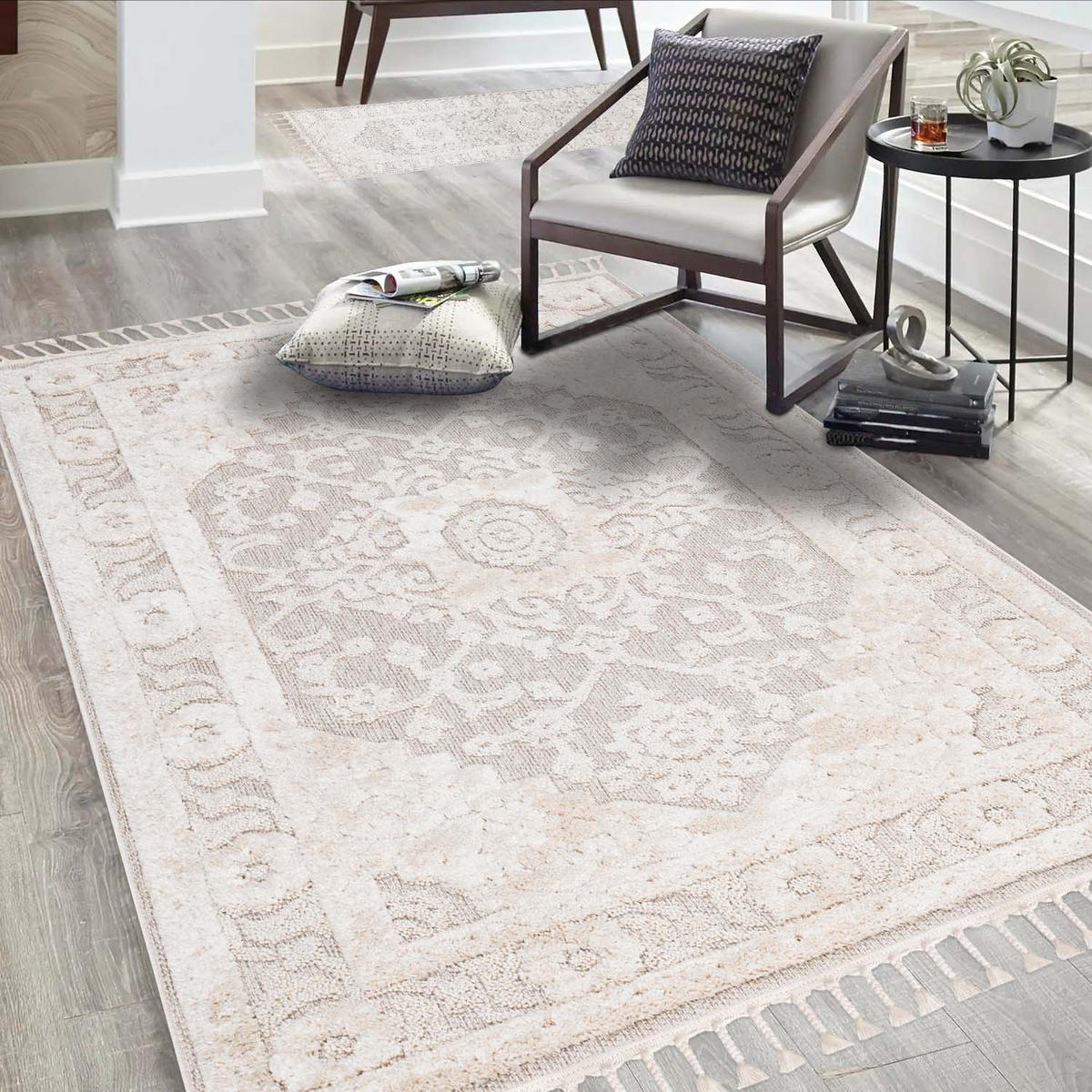 KURZFLOR-TEPPICH Valencia 732 Creme 80x150 cm - Creme, Textil (80/150cm) - carpet city