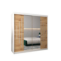 SCHWEBETÜRENSCHRANK 200/200/62 2-türig - Silberfarben/Eiche Artisan, Holz/Kunststoff (200/200/62cm) - Abiks Möbel