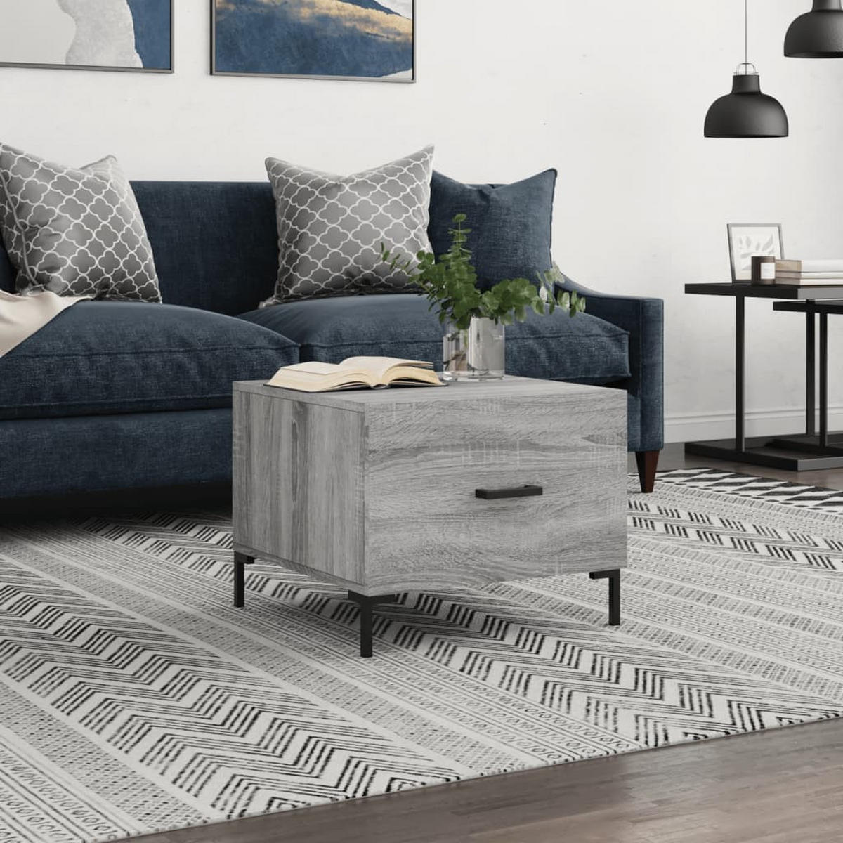 COUCHTISCH Grau Sonoma 50x50x40 cm Holzwerkstoff - Grau, Holzwerkstoff (50/50/40cm) - furnicato