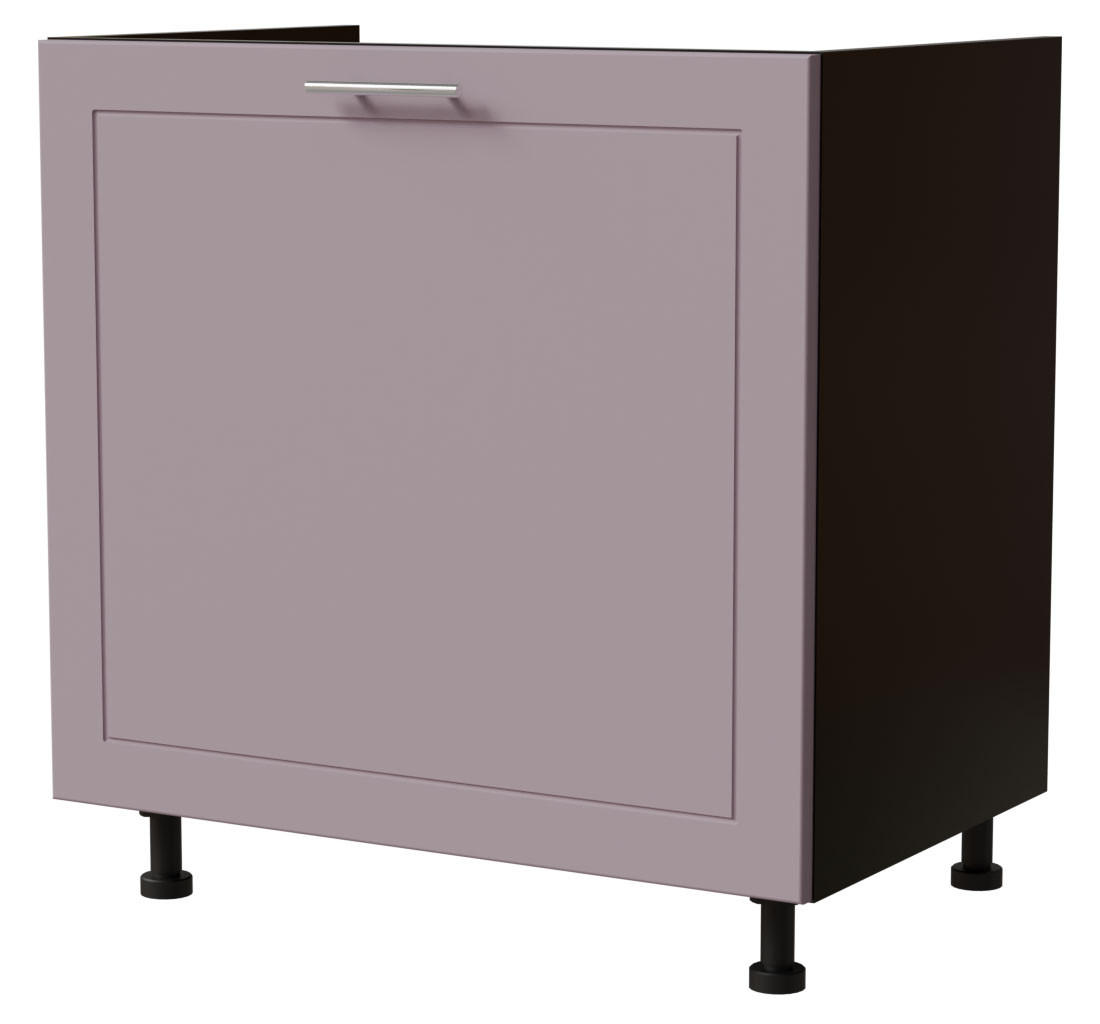 SPÜLENUNTERSCHRANK Bari D1Z/80 Schwarz / RAL 4009 pastellviolett 80 / 50 / 82cm Blum Teilauszug - Violett/Schwarz, Holz/Holzwerkstoff (80/82/50cm) - Feldmann-Wohnen
