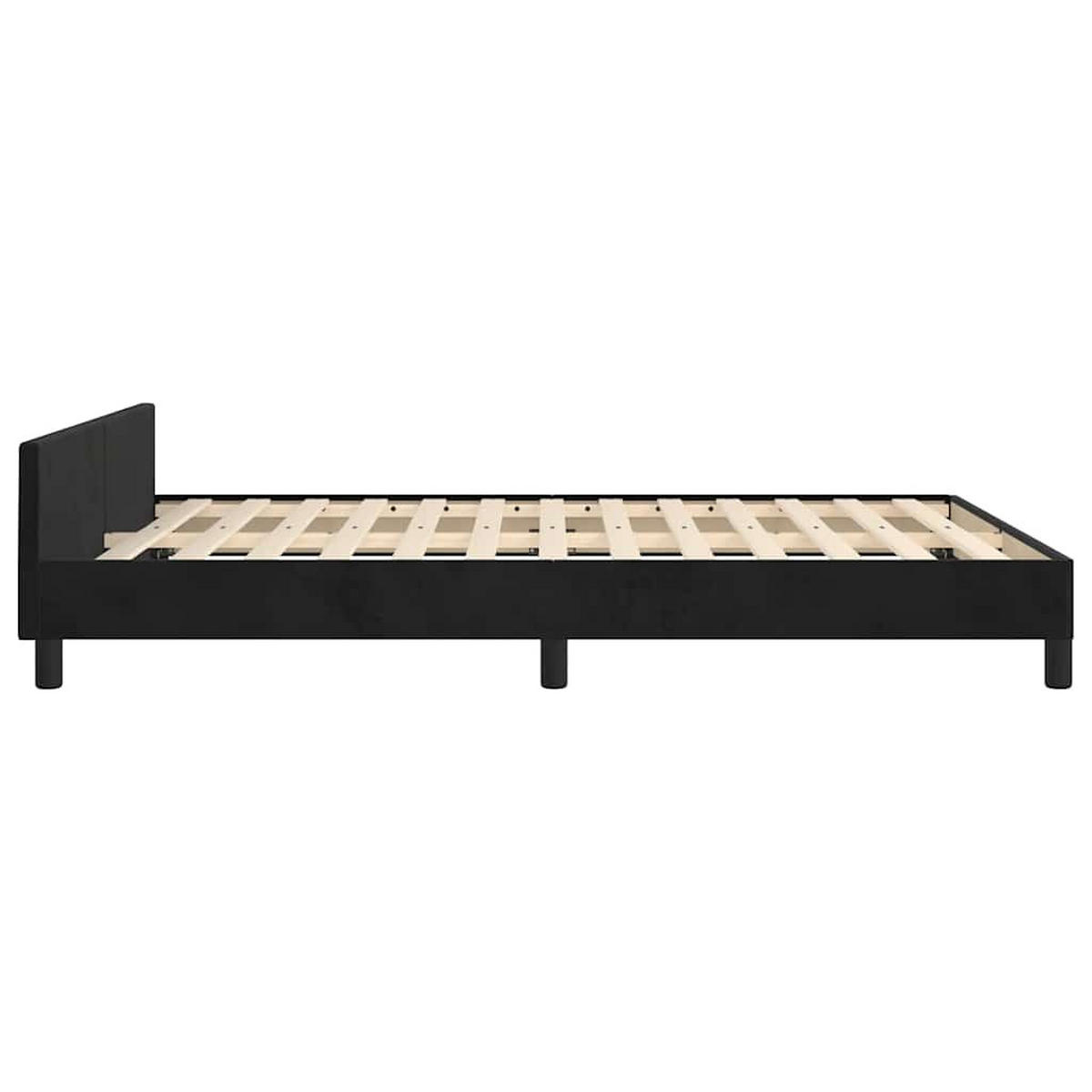 BETTGESTELL Ohne Matratze Schwarz 140/200 Cm Samt - Schwarz, Textil (140/200cm) - vidaXL