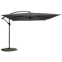 SONNENSCHIRM 3x3m mit 4 Gewichtsplatten, Grau - Grau, Metall (300/300cm) - Oviala