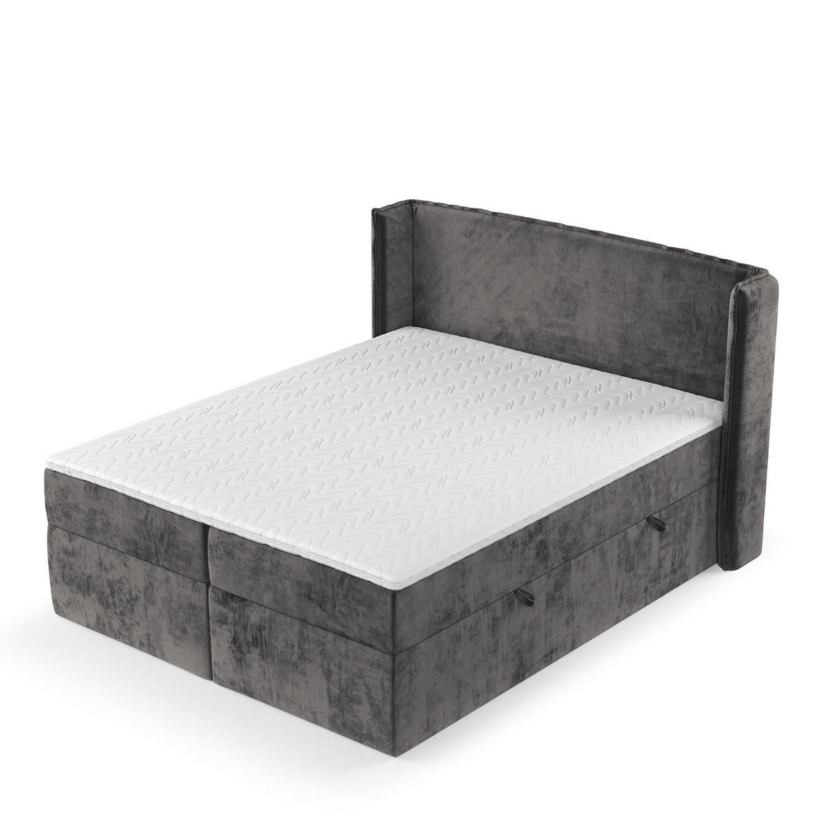 BOXBETT Viva 180/200 cm Anthrazit im Lotta Stoff - Anthrazit/Schwarz, Holz/Holzwerkstoff (180/200cm) - AltaBeds