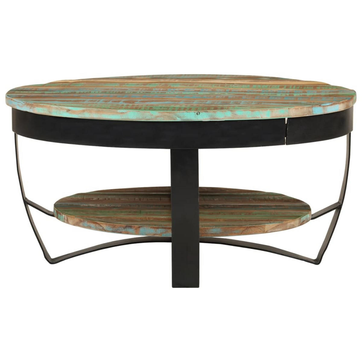 COUCHTISCH mit Ablage Altholz Massiv 65x32 cm - Multicolor, Holzwerkstoff (65/65/32cm) - furnicato