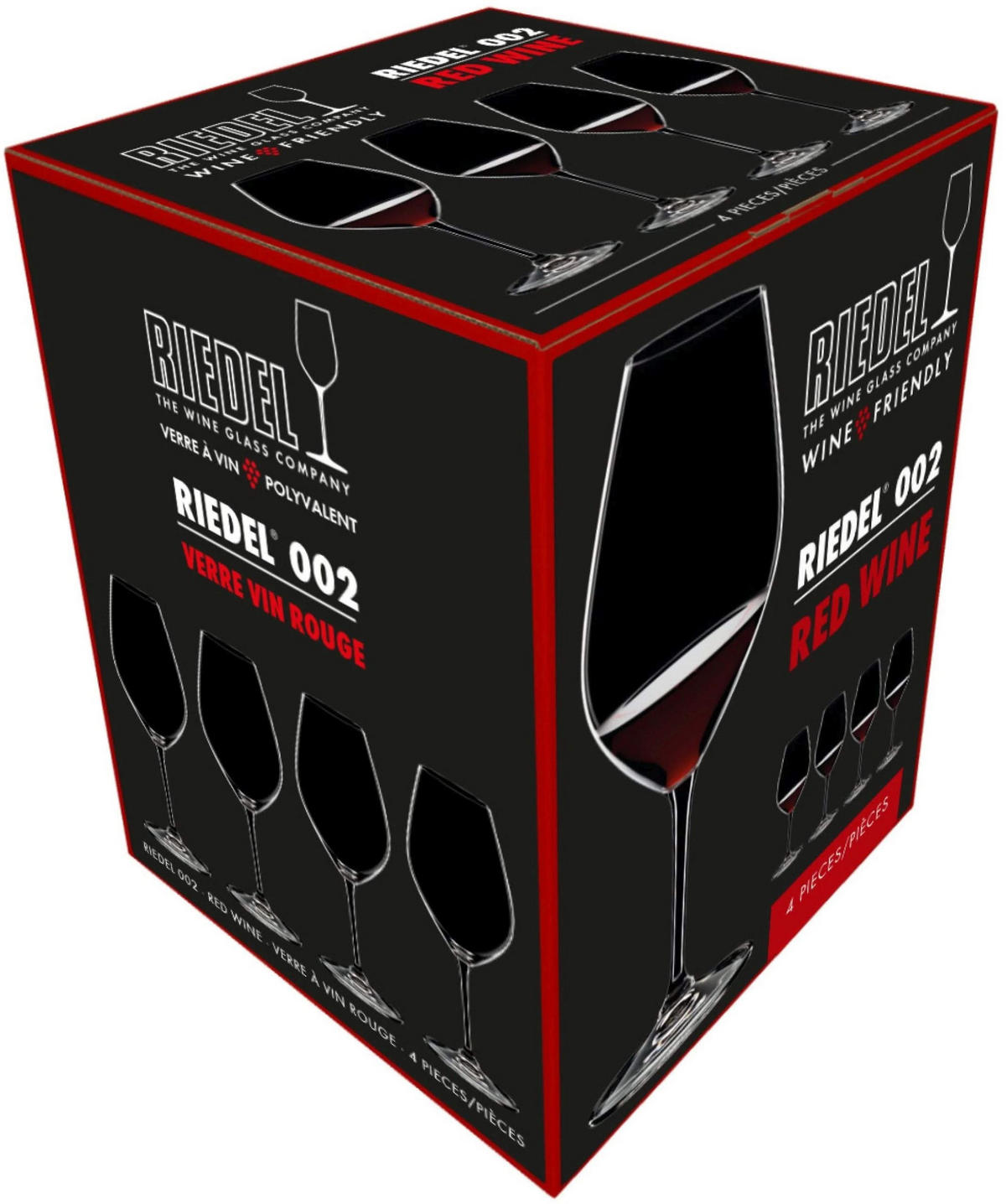 ROTWEINGLAS Wine Friendly Red Wine 002, 4er Set, Kristallglas, 667 ml - Transparent, Glas (0.67L) - Riedel