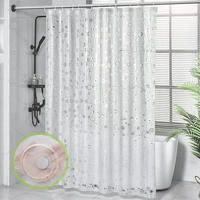 DUSCHVORHANG EVA transparent schimmelresistent wasserdicht mit Ringen - Transparent, Kunststoff (180/180cm) - MCBOSON