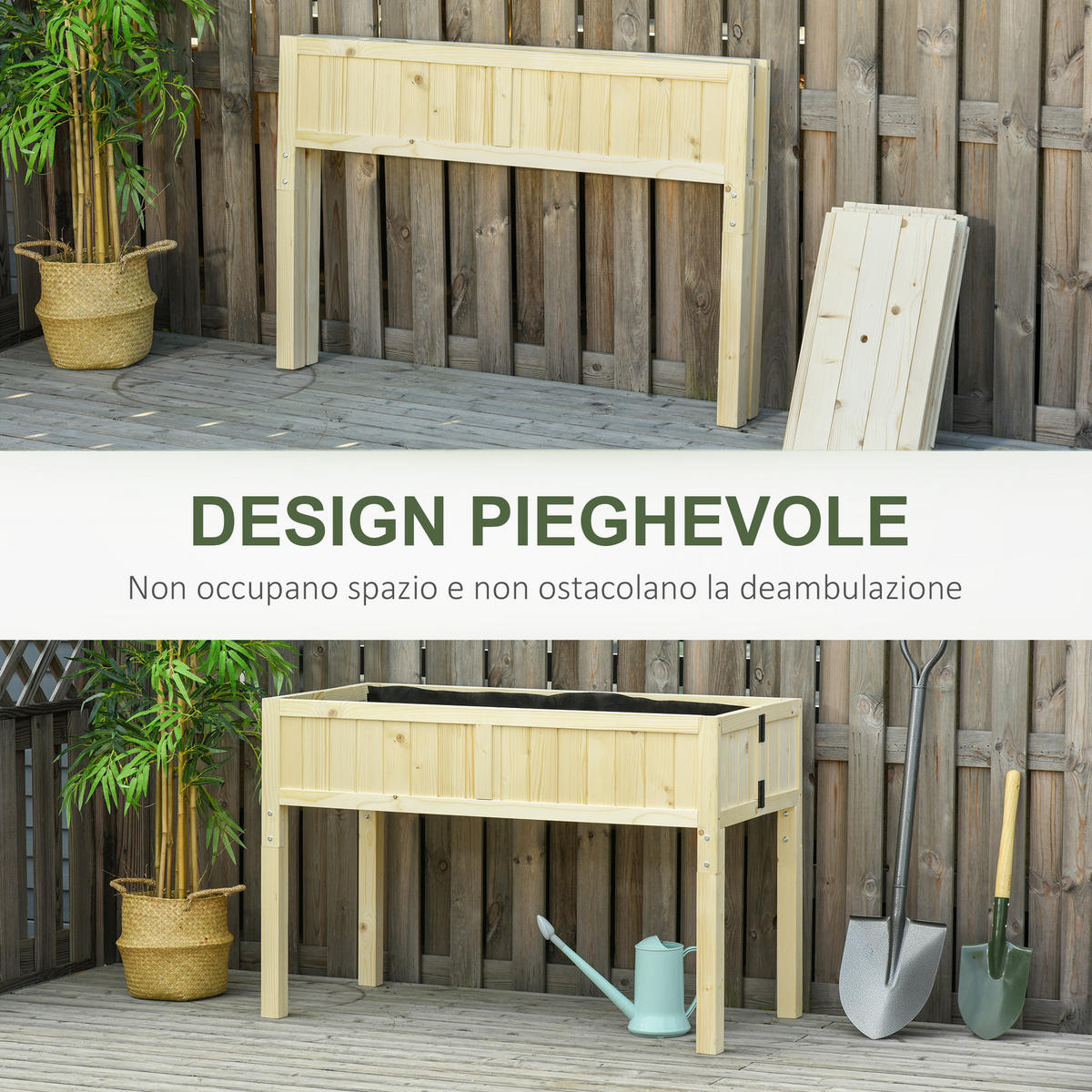 HOCHBEET, Klappbares erhöhtes Beet, 115 x 56 x 76 cm, Holz - Multicolor, Holzwerkstoff (115/76/56cm) - FORIOUS