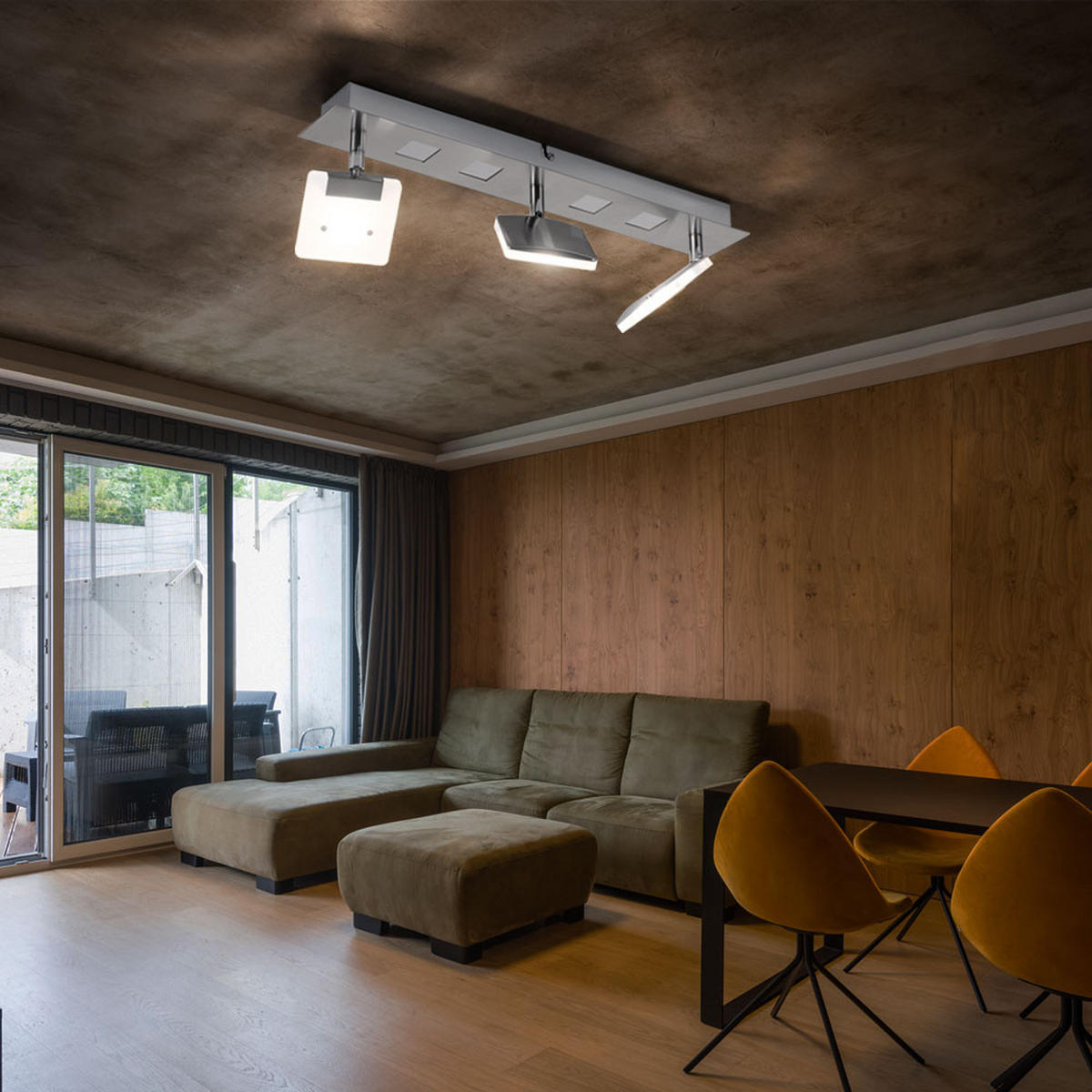 LED DECKENLEUCHTE KAMALA Silber satiniert - Silberfarben, Metall (45/7/15cm)