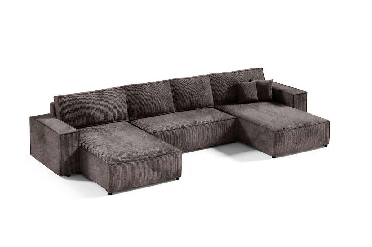 ECKSOFA mit Schlaffunktion Brown - Braun, Textil (398/185cm) - Furnisell