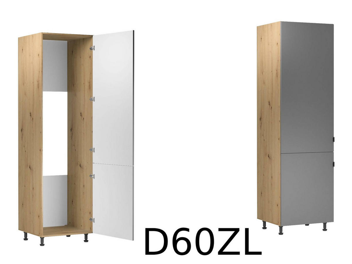 KÜCHENZEILE 360 - Langen KL3-M360 in Beige/Artisan Eiche - Beige/Schwarz, Holz (360/248/58cm)