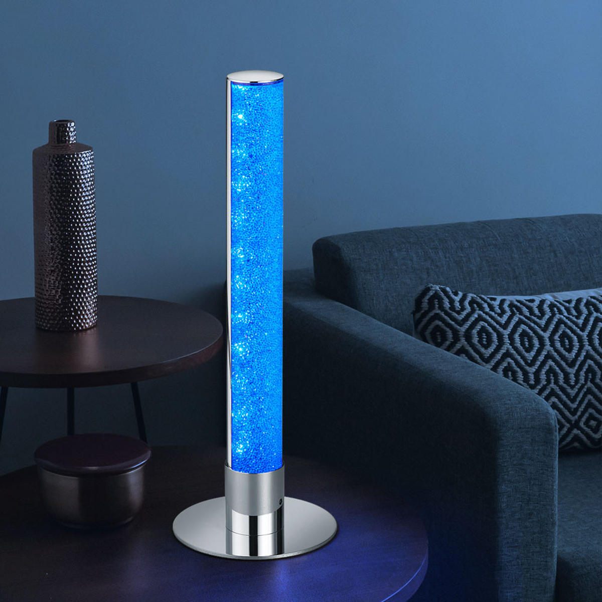 LED TISCHLEUCHTE Leia Silber Chrom - Silberfarben, Metall (15/15/40cm)