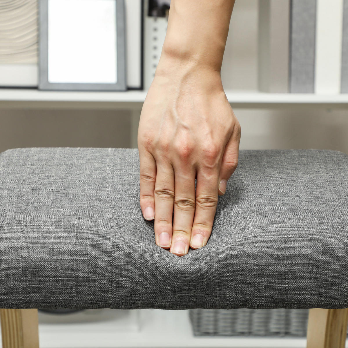 STUHL 54,5/85/54 cm, ergonomischer Kniestuhl, schaukelnd, Birkenholz, Grau - Grau, Holz (85/54/54.5cm) - Redom