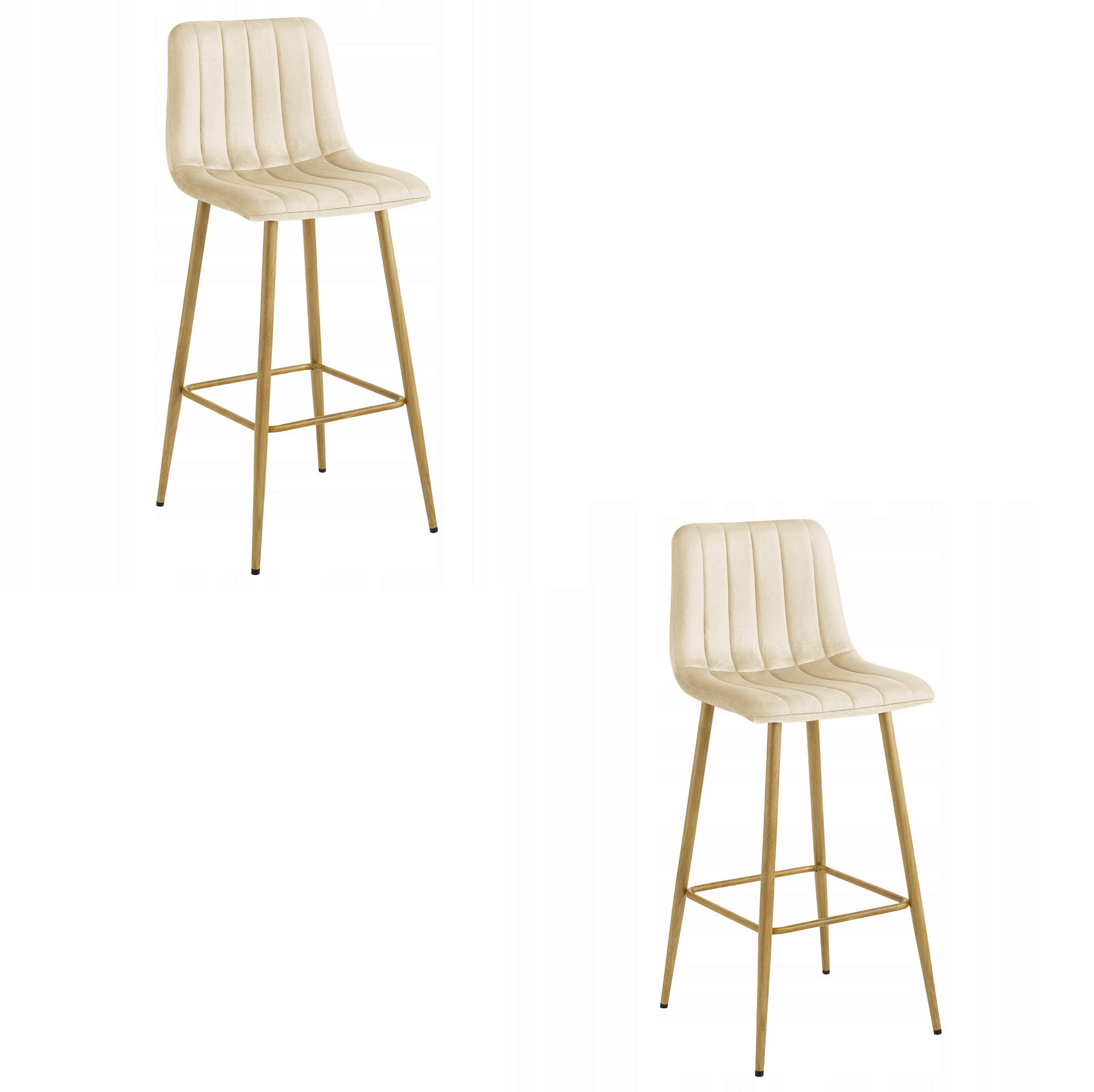 BARHOCKER Beige 43x49 cm POZZA Ergonomisches Sitzkissen 2 Stück - Beige, Metall (43/56/49cm)