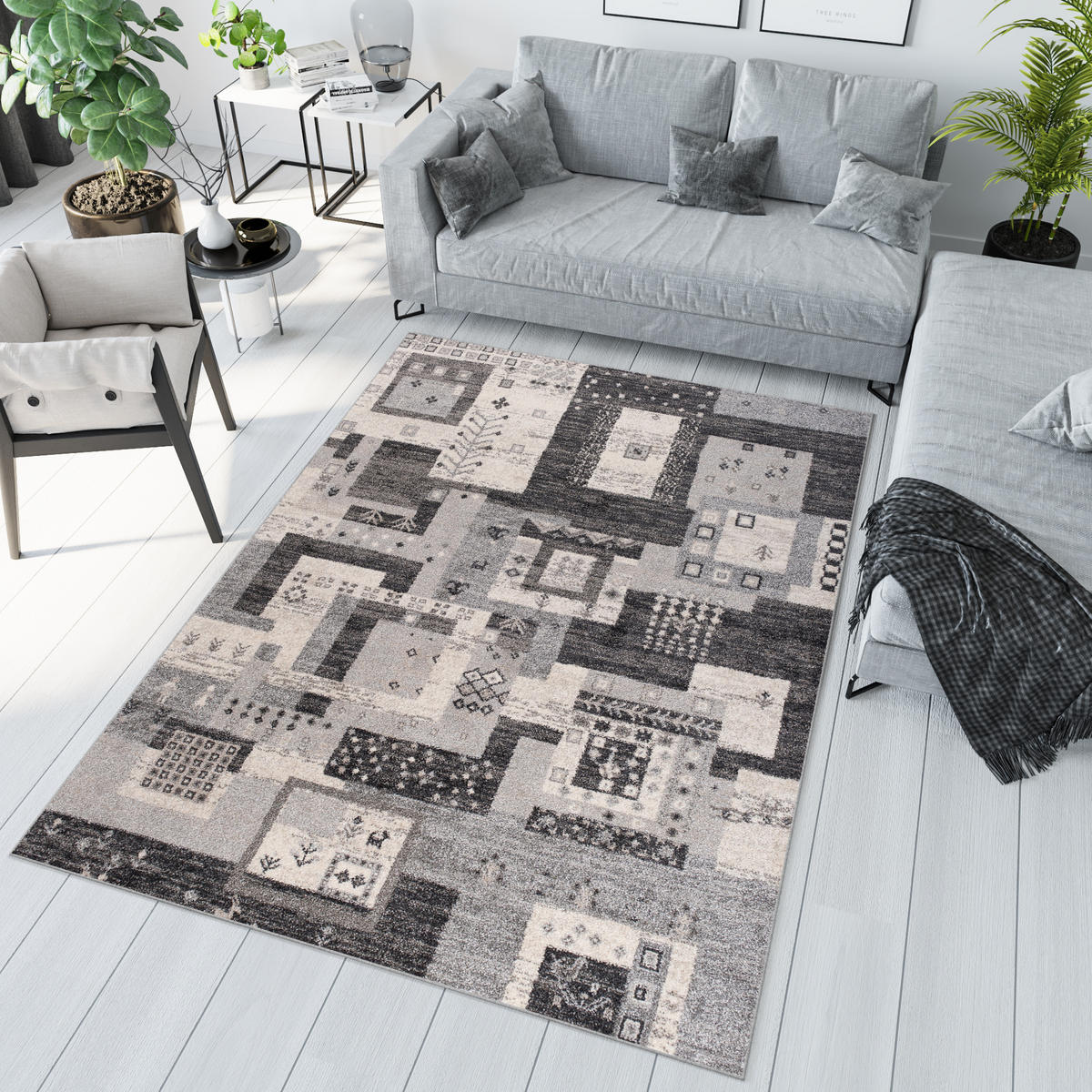 TEPPICH SARI Schwarz 200/290 cm - Schwarz, Textil (200/290cm) - Tapiso