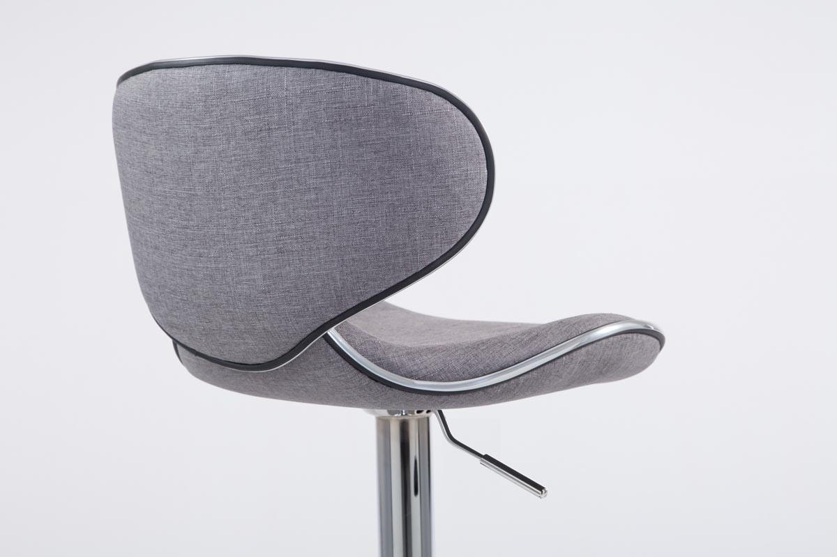 BARHOCKER Stoff hellgrau - Chromfarben/Hellgrau, Textil/Metall (46/88/49cm) - CLP
