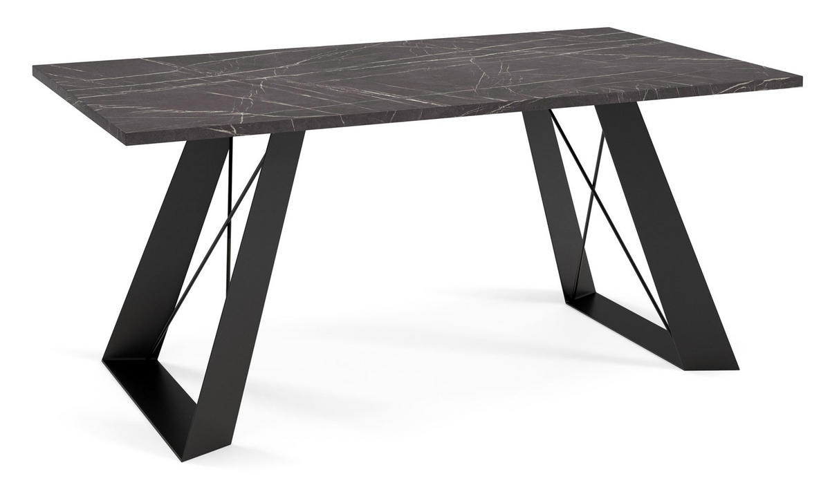 COUCHTISCH Satis Pietra Grigia Schwarz / Schwarz 110 / 60 / 50cm - Schwarz, Holz/Holzwerkstoff (60/110/50cm) - Feldmann-Wohnen