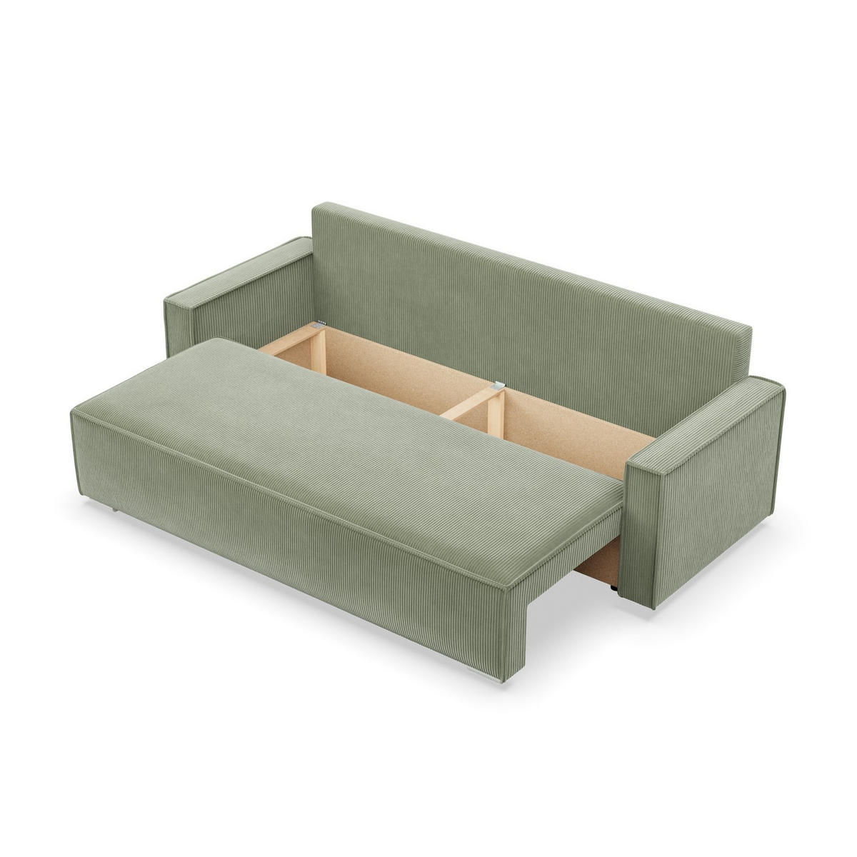 SOFA 3-SITZER MIT SCHLAFFUNKTION NOTO Grün - Grün, Textil (95/92/220cm) - Mebligo