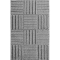 TEPPICH Hochflor RIGI in Silber, mit Cord-Streifen-Patchwork, 80 x 250 cm - Silberfarben, Textil (80/250cm) - KADIMA DESIGN