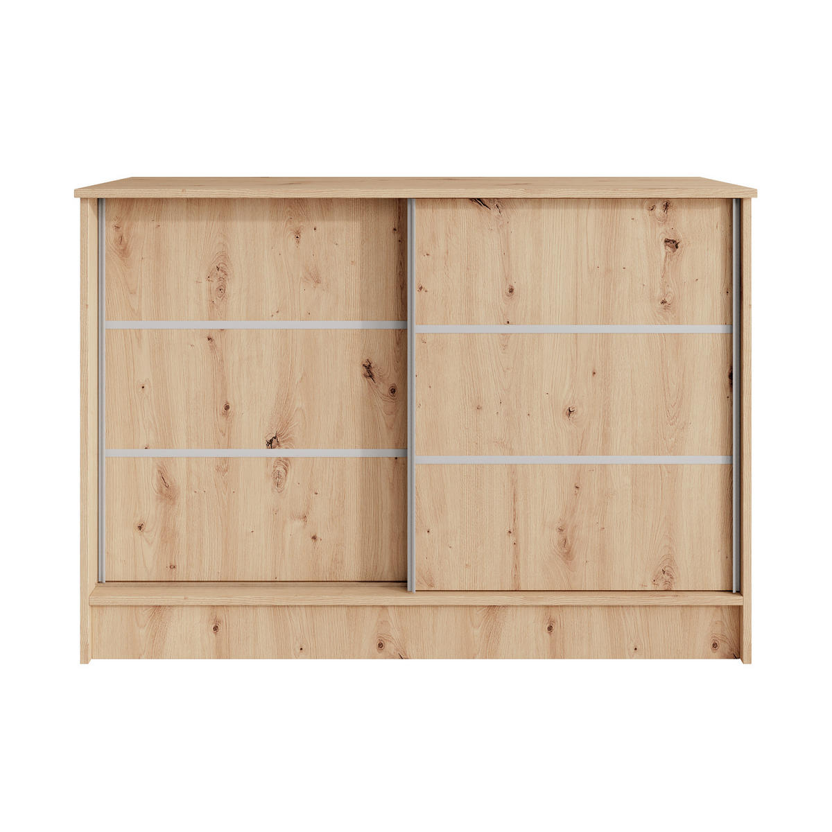 KOMMODE Mirela mit 2 Schiebetüren 120 cm, eiche Artisan - Eiche Artisan, Holzwerkstoff (121/85/43.5cm) - Beautysofa