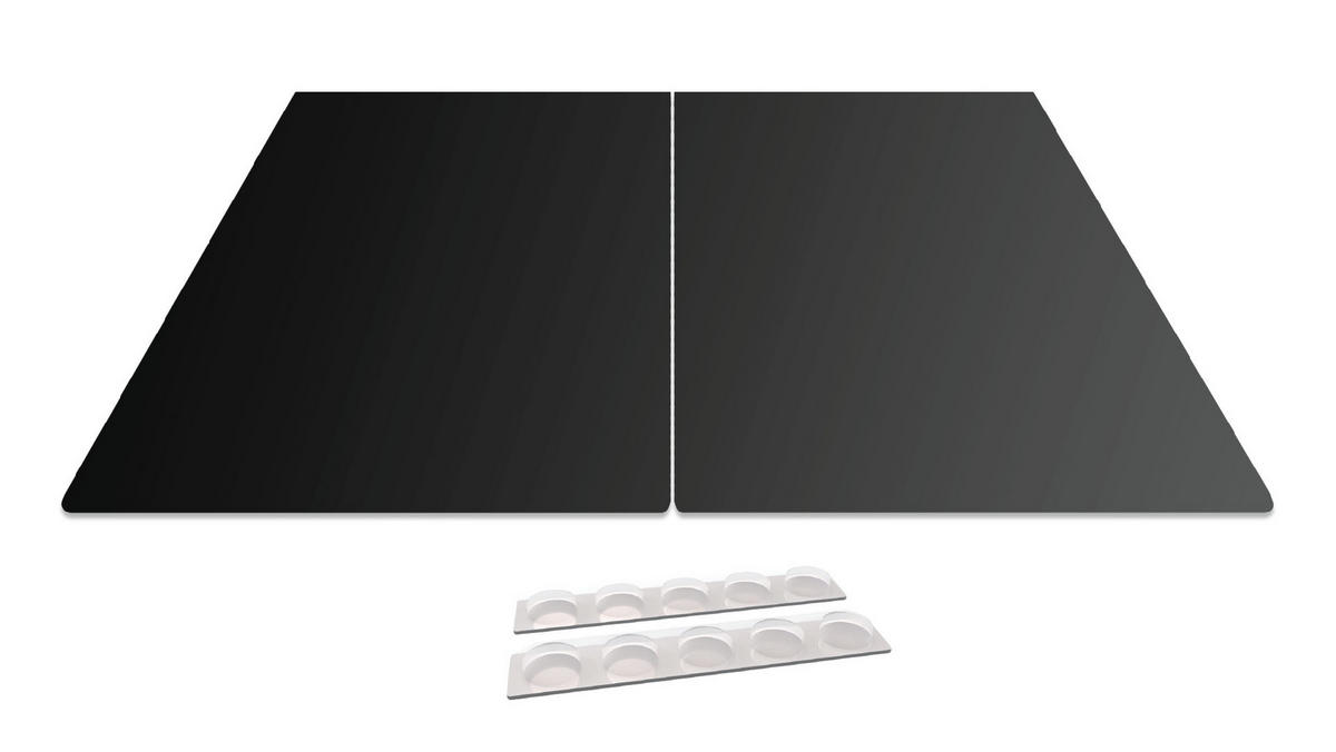 GLAS Herdabdeckplatte Classic Black 2 Stück - 52x30cm - Schwarz, Glas (60/52/0.7cm) - ALLboards