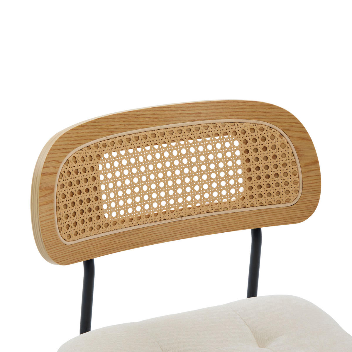 STUHL-SET 2 Stück, 360° drehbar, Rattan-Rückenlehne, DE-42279, Beige - Beige, Metall (50/77/43cm) - ComfortXL