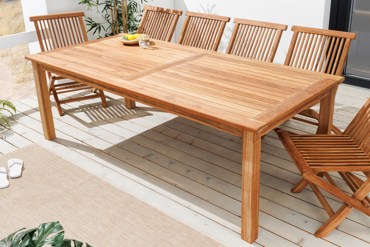 GARTENTISCH EMPIRE TEAK Teakholz Natur 180 cm - Braun, Holz (90/180/76cm) - riess-ambiente