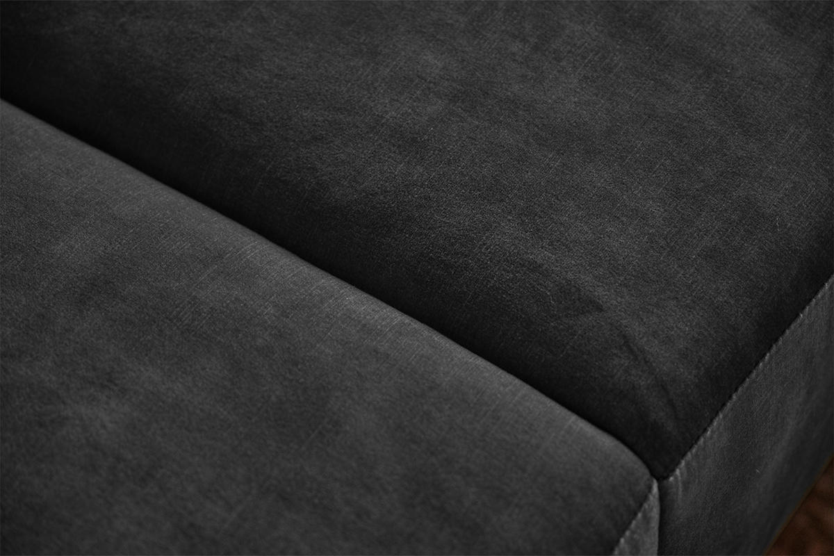 SOFA NILO Grau Velvet - Anthrazit/Silberfarben, Textil (220/77/87cm) - KAWOLA
