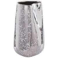 DEKOVASE Steinzeug silber Cirta - Silberfarben, Stein (27cm) - Beliani