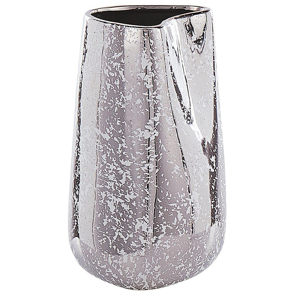 DEKOVASE Steinzeug silber Cirta - Silberfarben, Stein (27cm) - Beliani