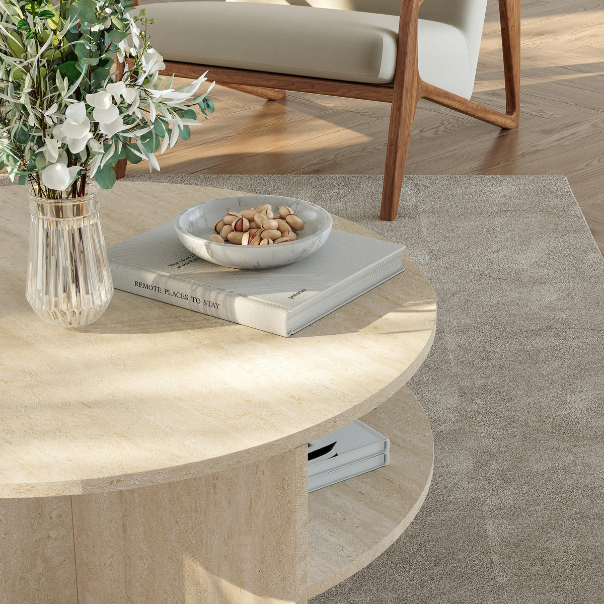 COUCHTISCH Reykhon 80/80/41 cm - Beige, Holzwerkstoff (80/80/41cm) - [en.casa]