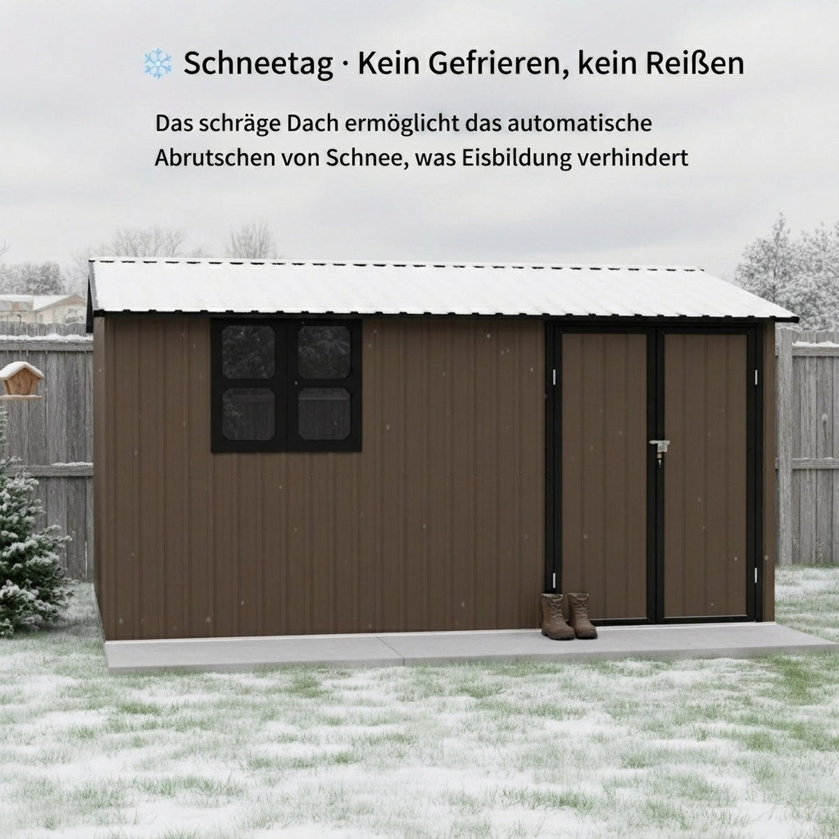 GERÄTEHAUS 213/130/185 cm Grün mit Schiebetüren und Fundamente - Grün, Metall (130/185/213cm) - Oxeza