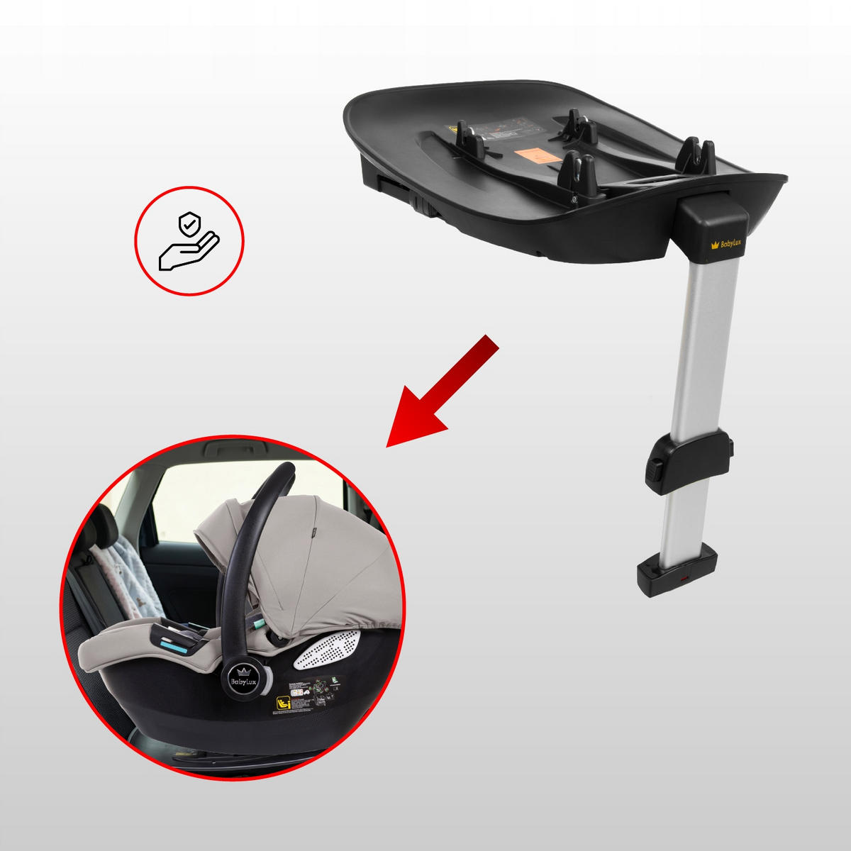 KINDERWAGEN Gavia 4in1 Grau Babywanne, Reisebuggy, Autositz, Isofix Basis - Schwarz/Grau, Textil/Metall (58/98cm) - BabyLux